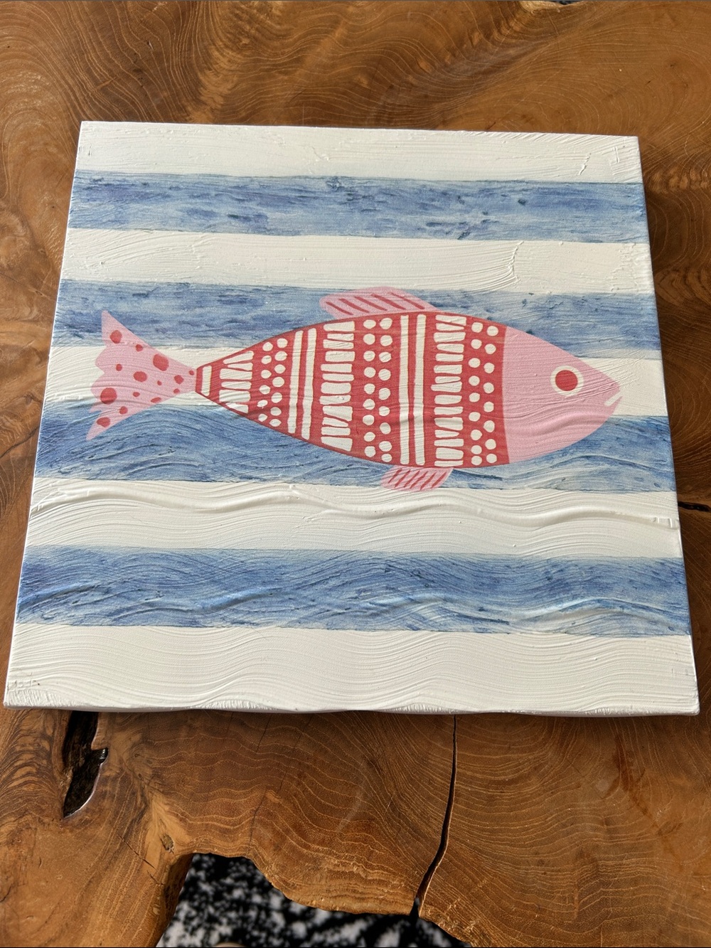 Ashland Pink Patterned Fish Canvas Wall Art